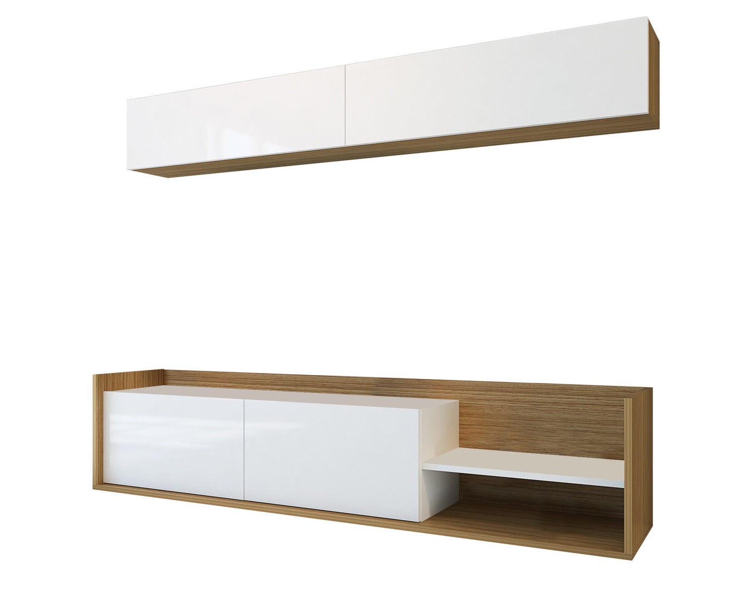 TV staliukas Kale - Teak, White