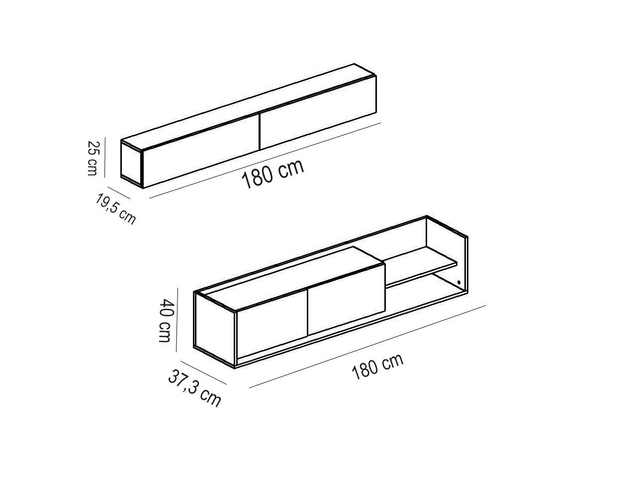 TV staliukas Kale - Teak, White