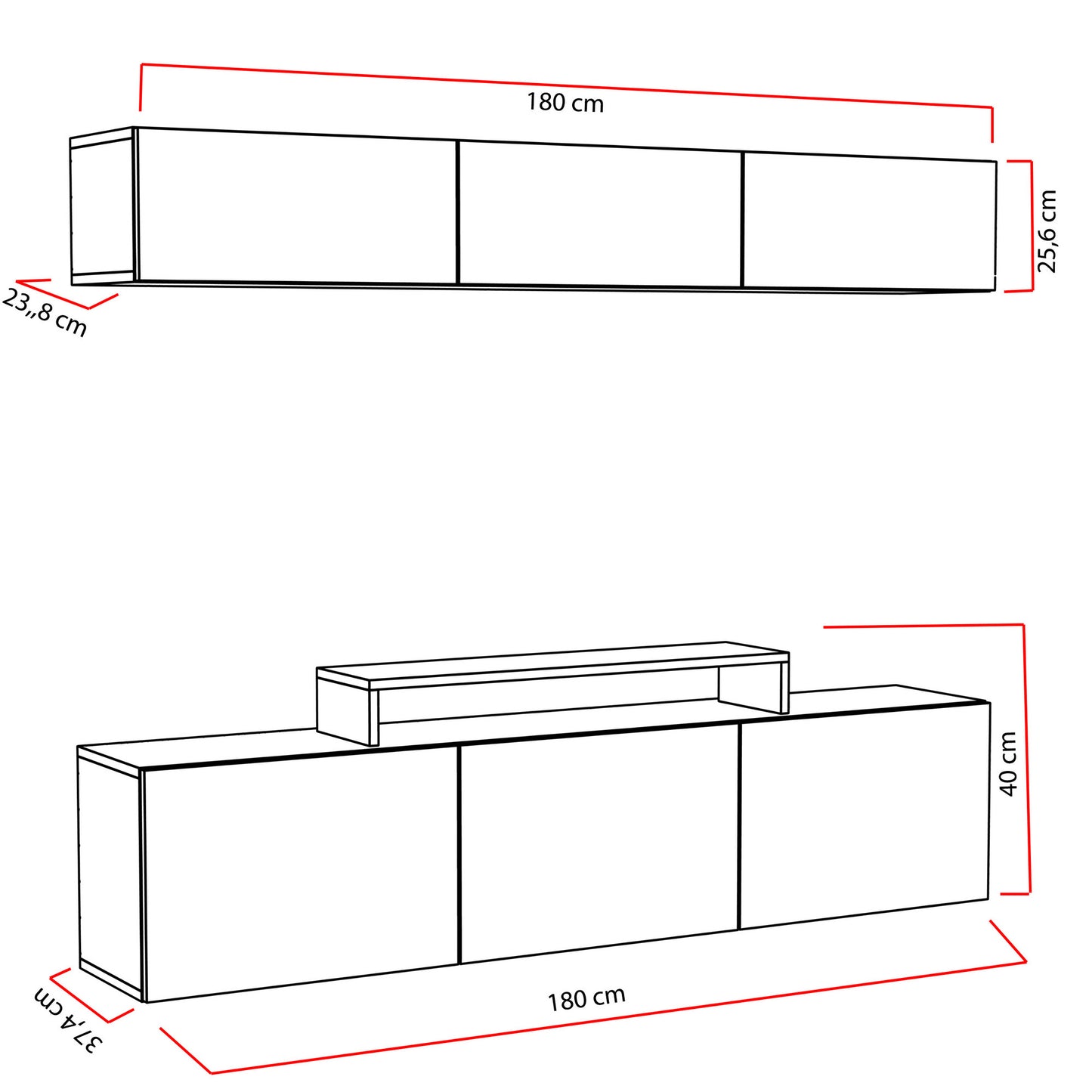 TV staliukas Line - White