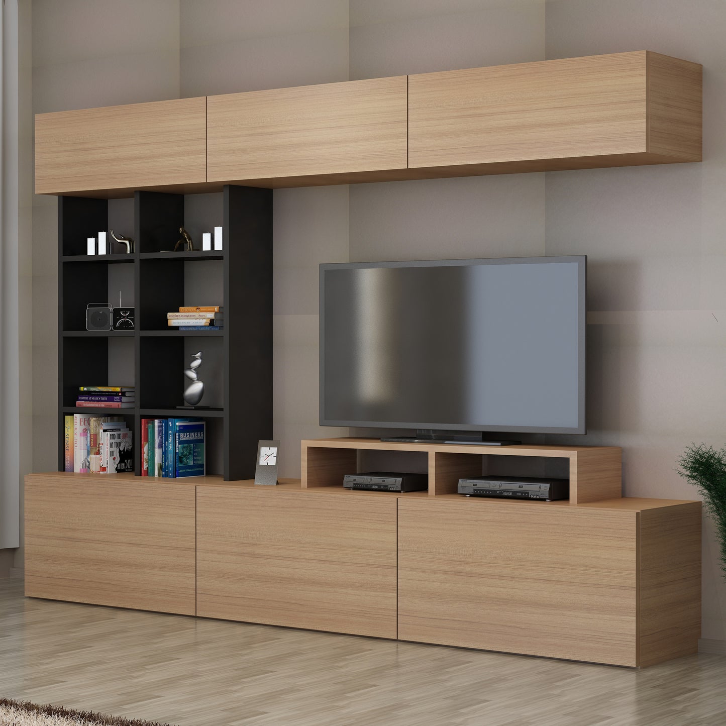 TV staliukas Sasa - Teak, Black