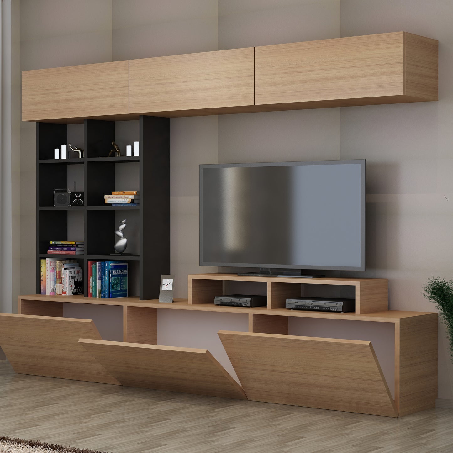 TV staliukas Sasa - Teak, Black