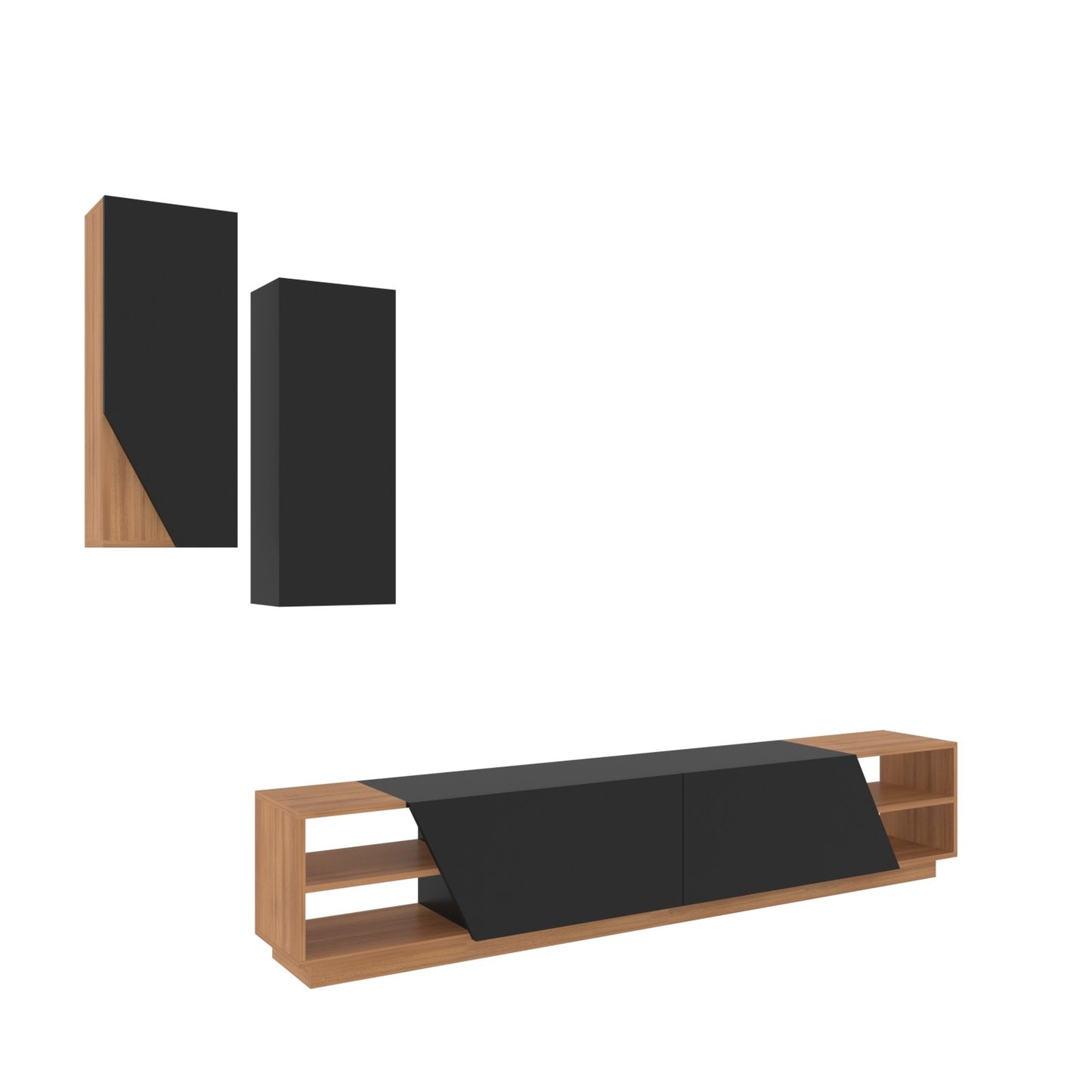 TV staliukas Zebra - Black, Teak