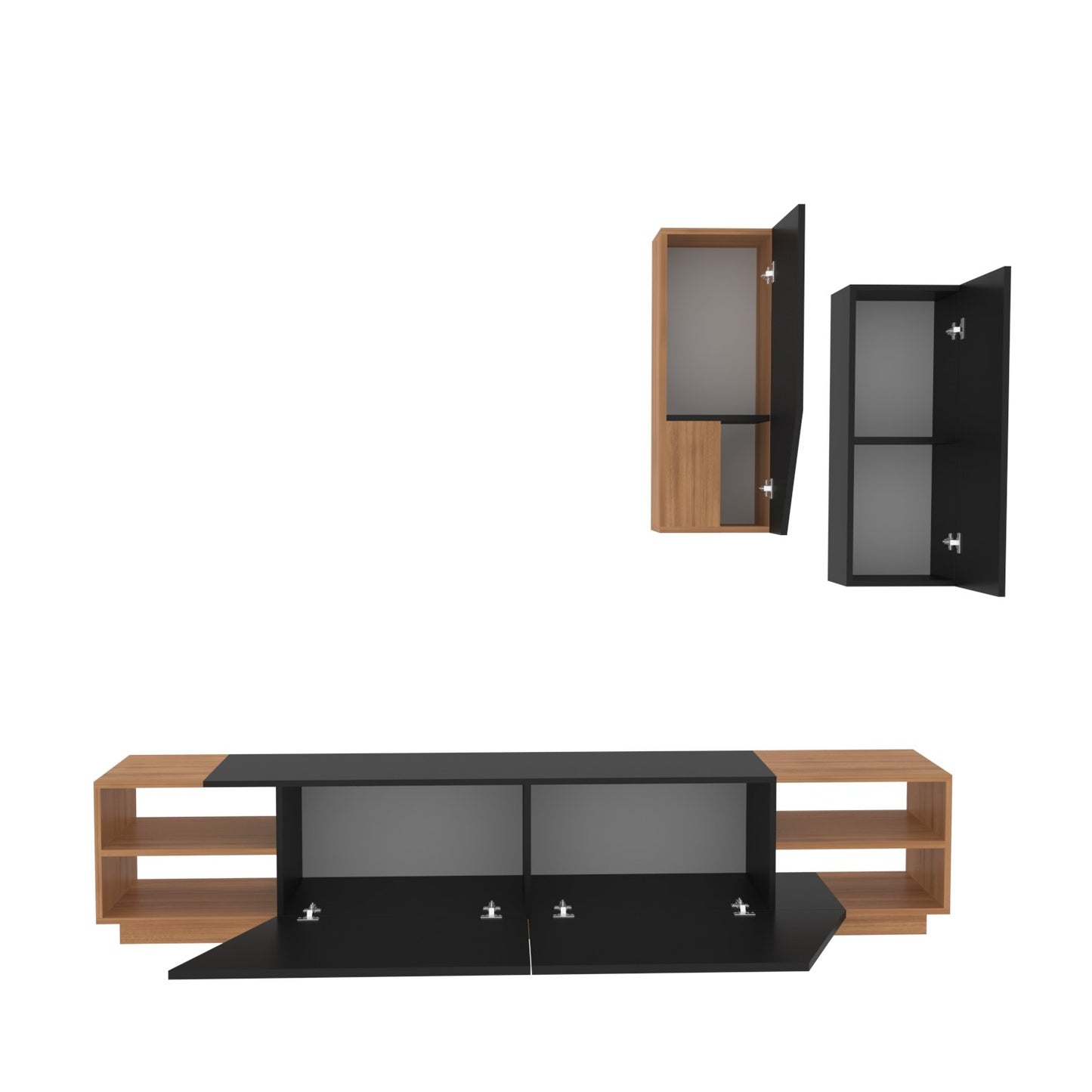 TV staliukas Zebra - Black, Teak