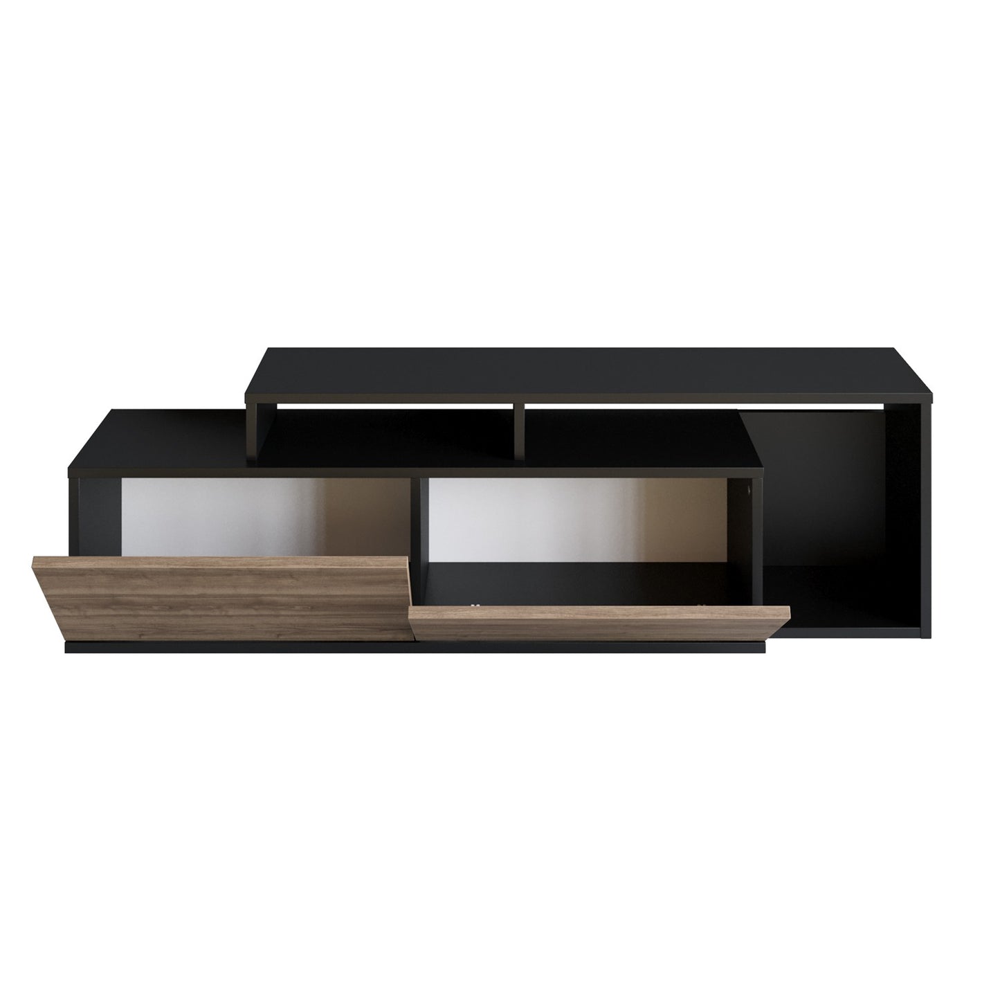 TV staliukas Nexera - Black, Walnut