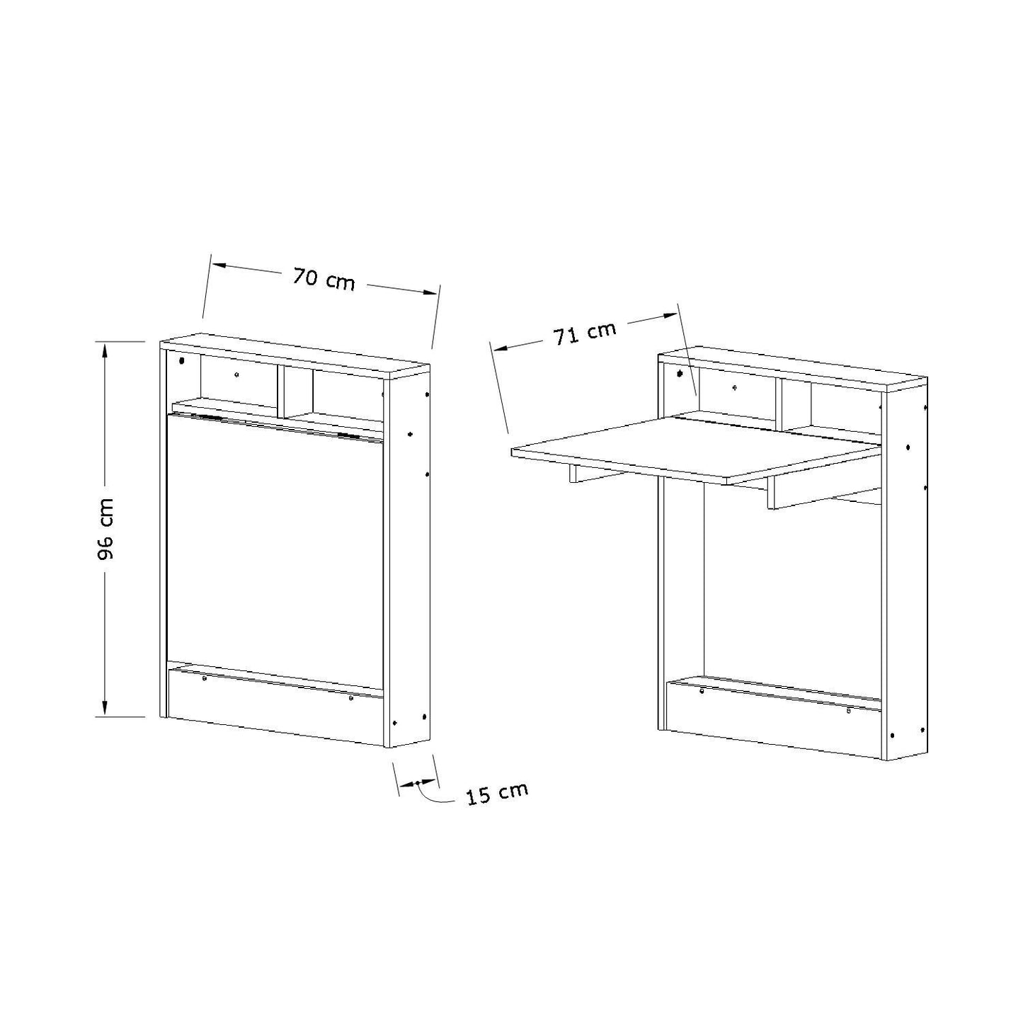 Sulankstomas stalas Bracked - White