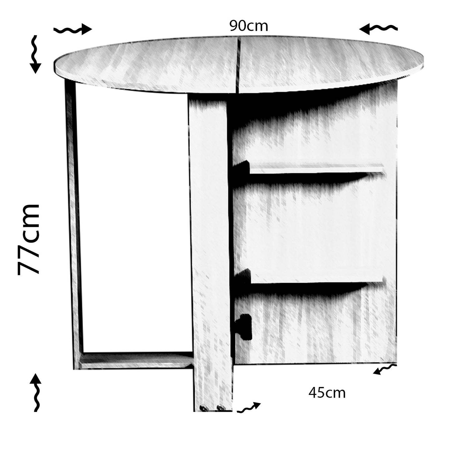 Sulankstomas stalas Middle - Walnut