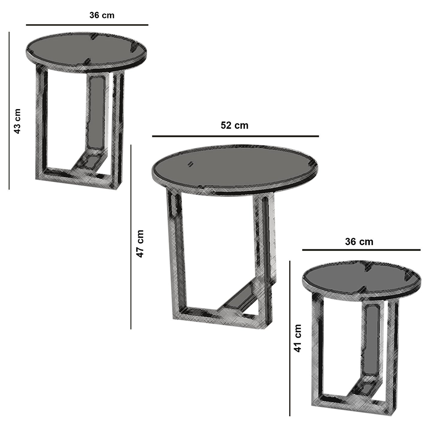 Žurnalinis staliukas (3 vienetai) Mira - Walnut