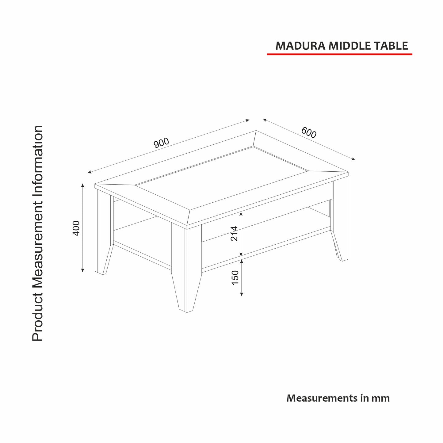 Žurnalinis staliukas Madura - Oak