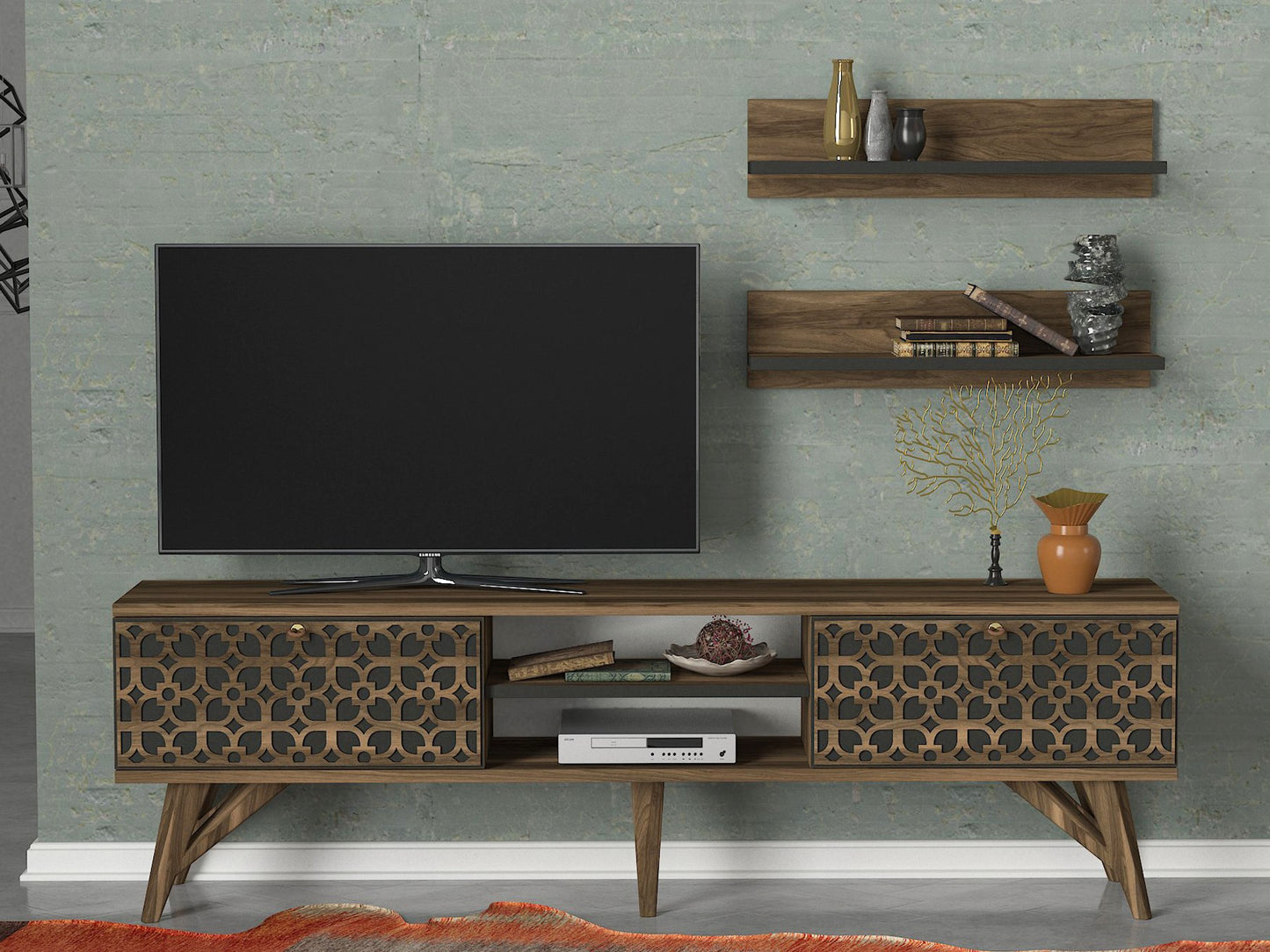 TV staliukas Fina - Walnut