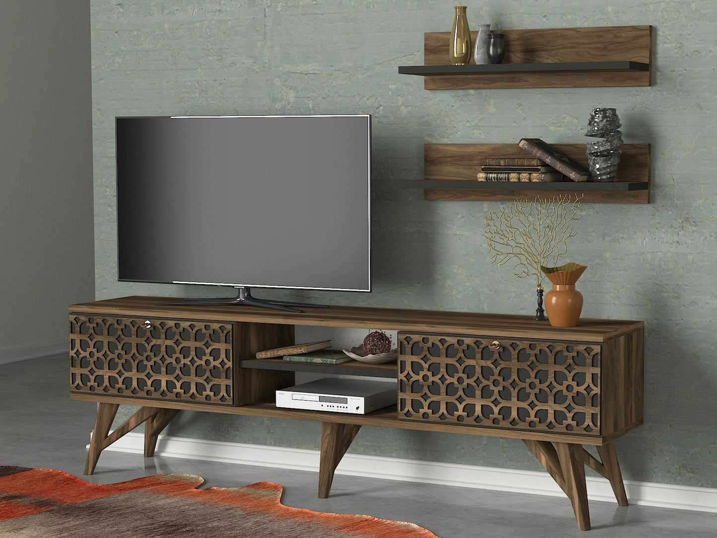 TV staliukas Fina - Walnut