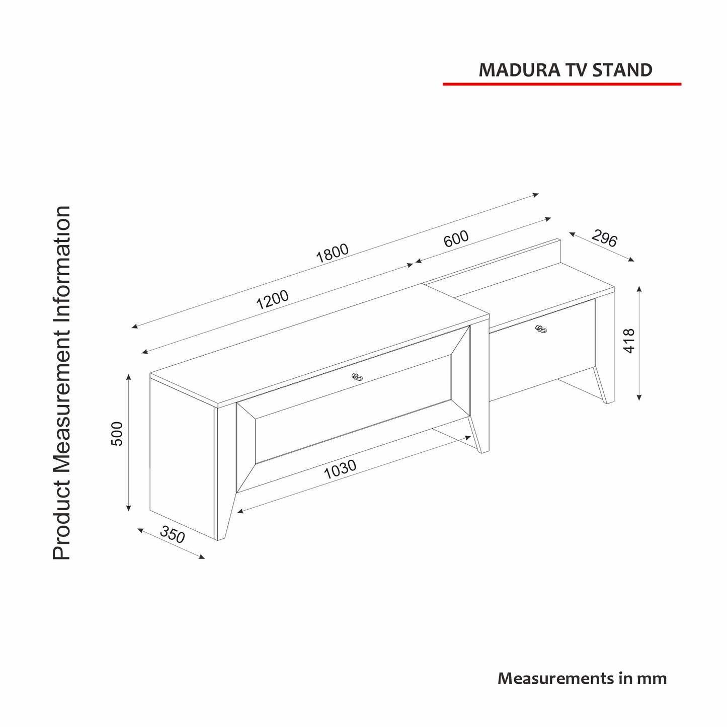 TV staliukas Madura - Oak