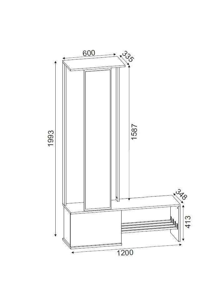 Kabykla Ponte - White, Walnut