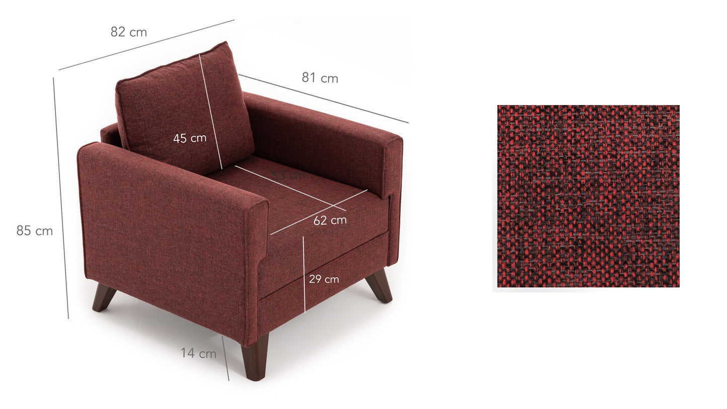 Fotelis Bella Armchair - Claret Red