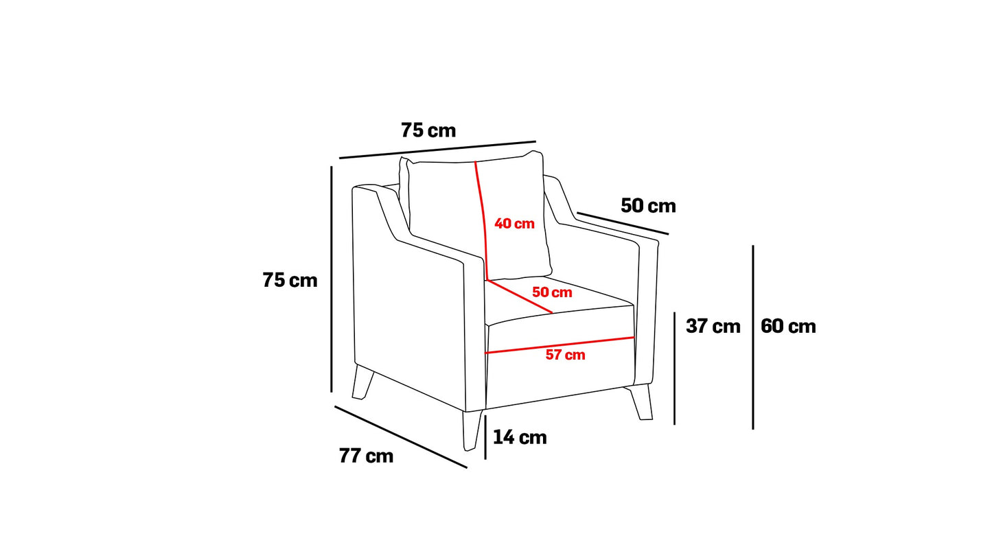 Fotelis Doga 1-Seat - Cream