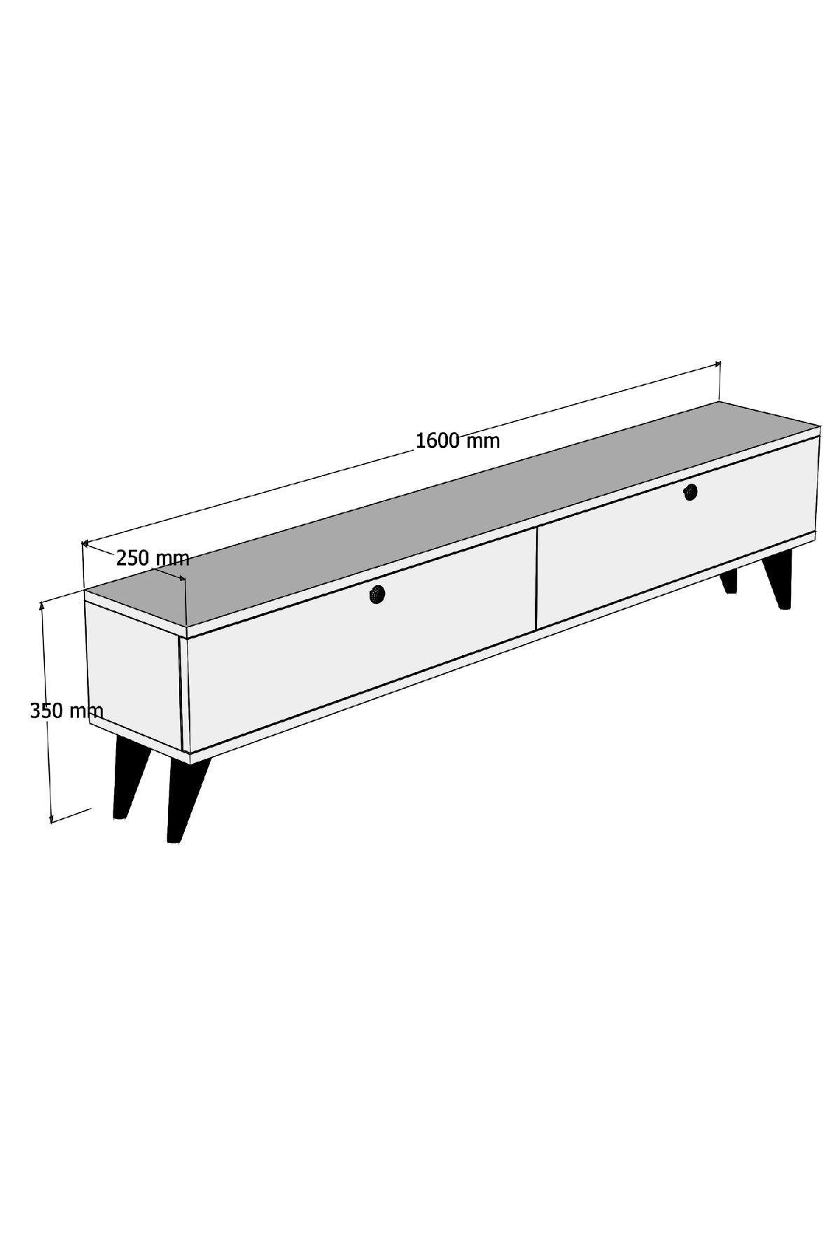 TV staliukas Paris - White, Walnut