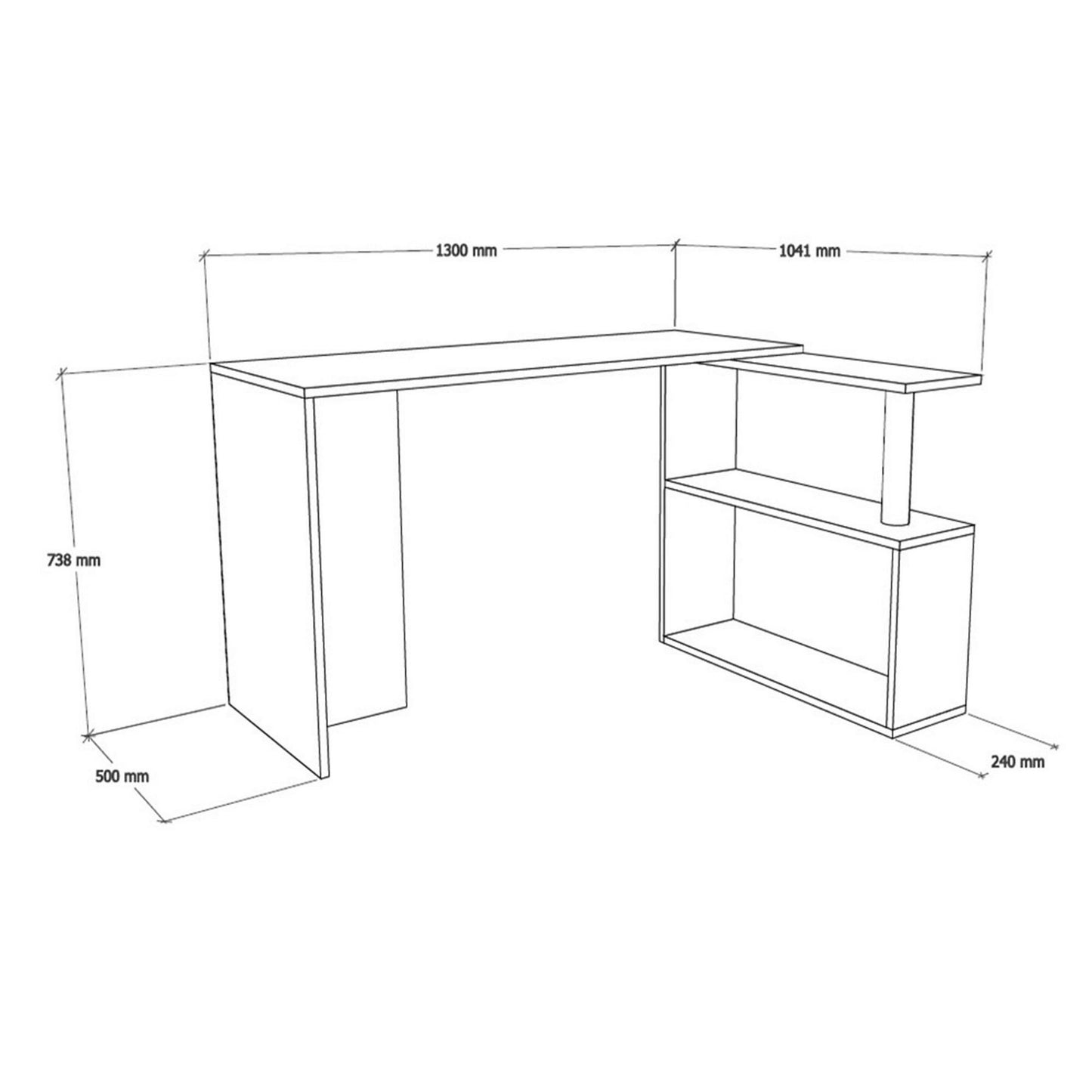 Biuro stalas Cayko - Walnut