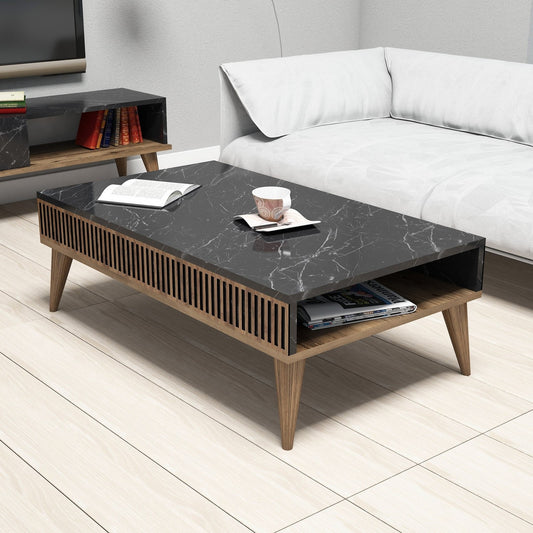 Žurnalinis staliukas Milan - Walnut, Black