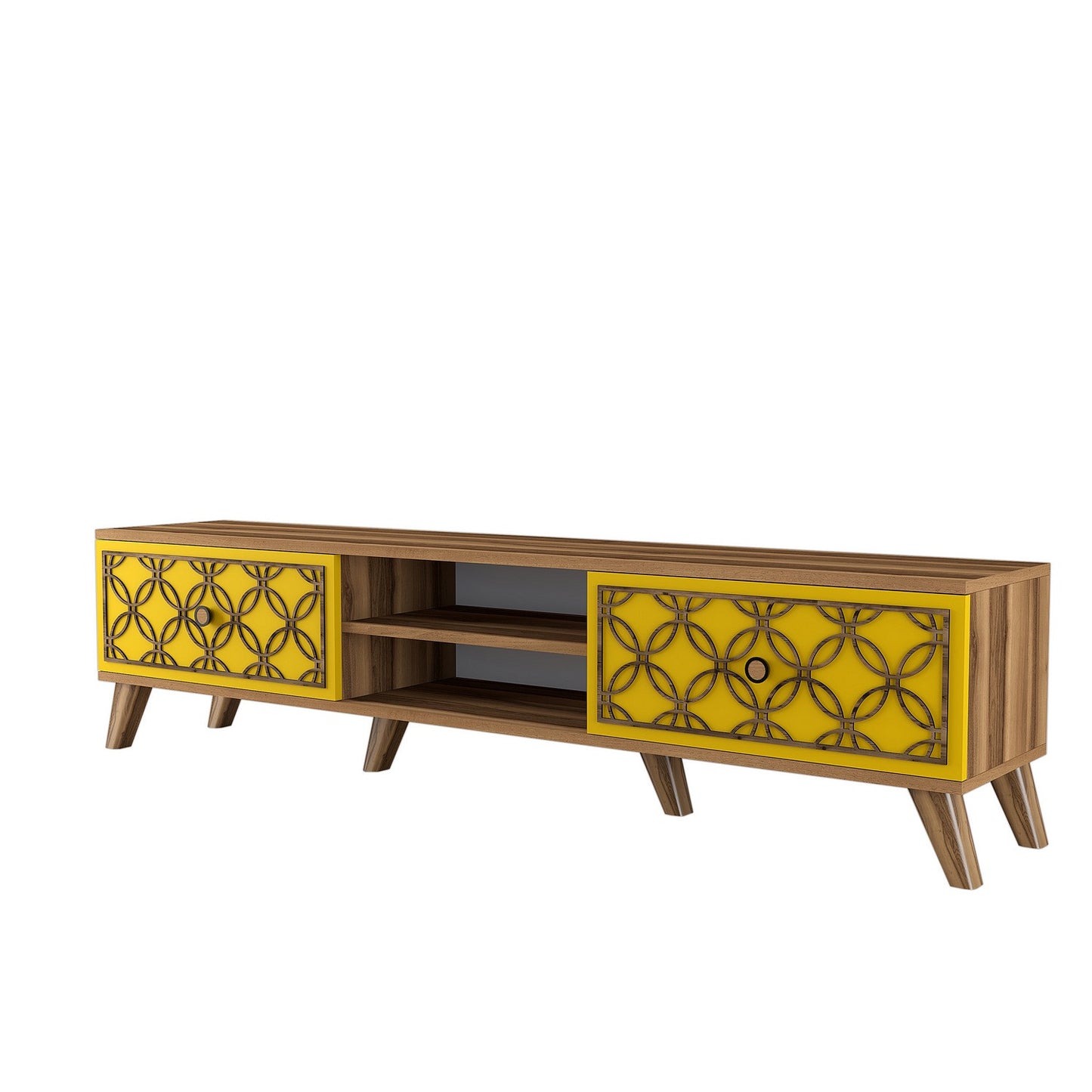 TV staliukas Class - Walnut, Yellow