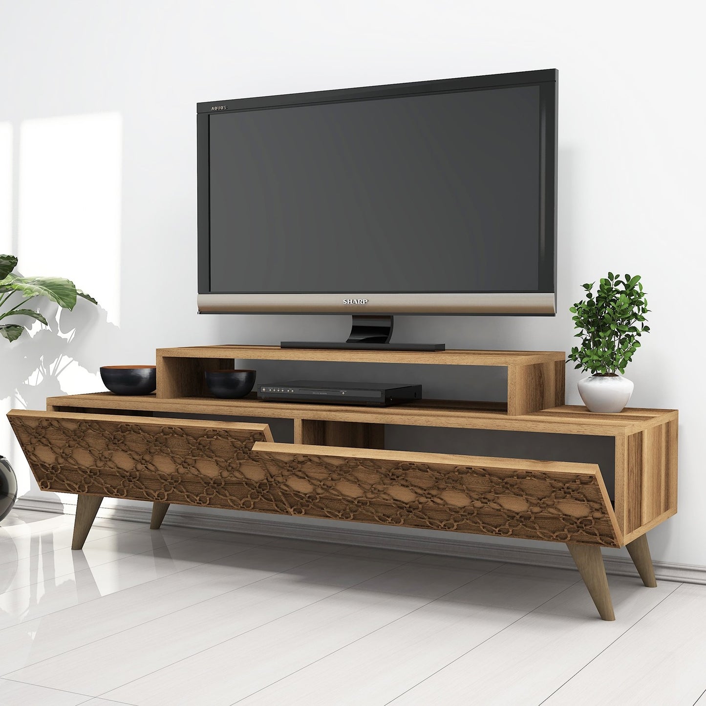 TV staliukas City - Walnut