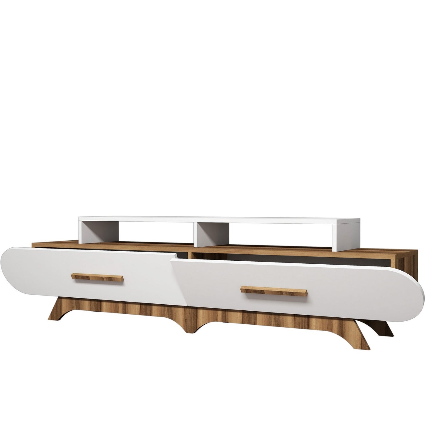 TV staliukas Flora - Walnut, White