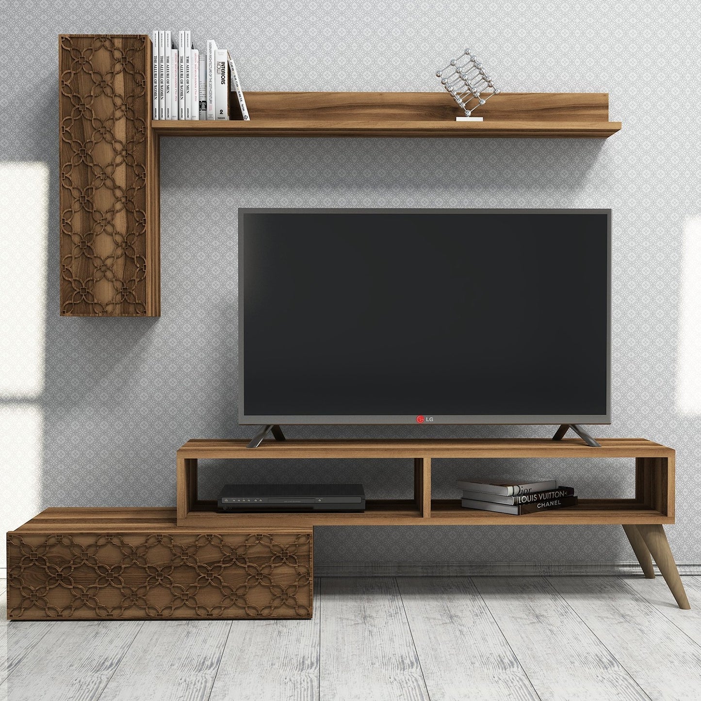 TV staliukas Planet - Walnut, Walnut