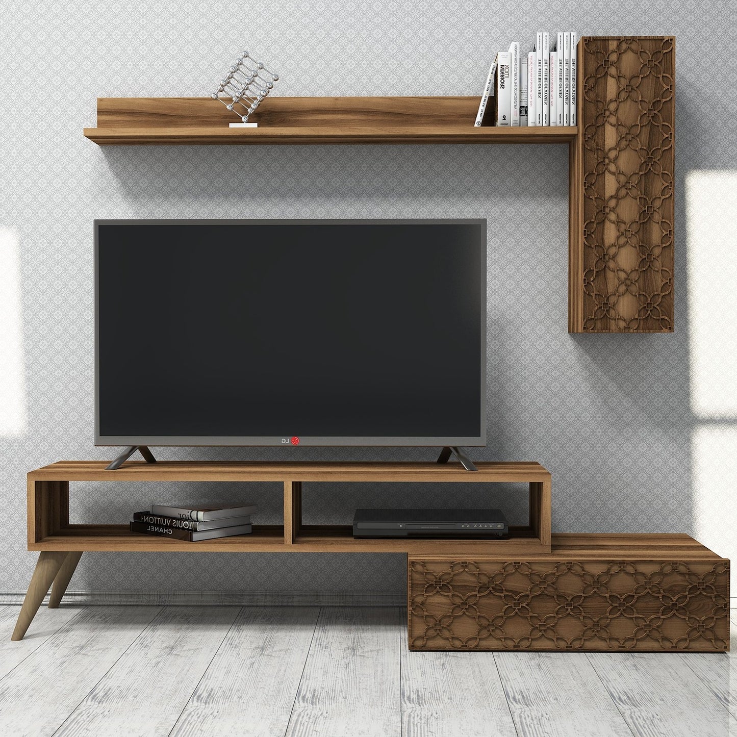 TV staliukas Planet - Walnut, Walnut