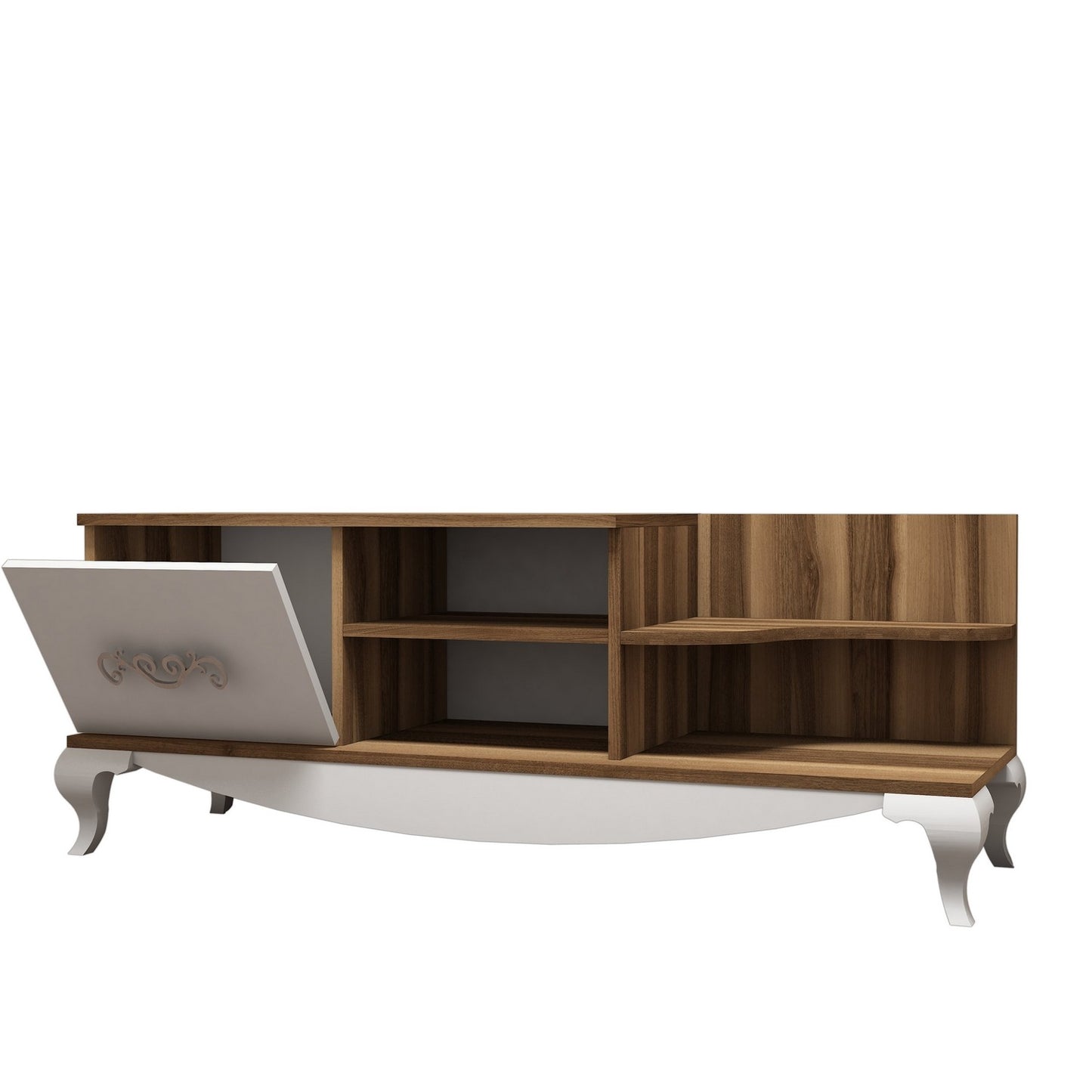 TV staliukas Sultan - Walnut, White