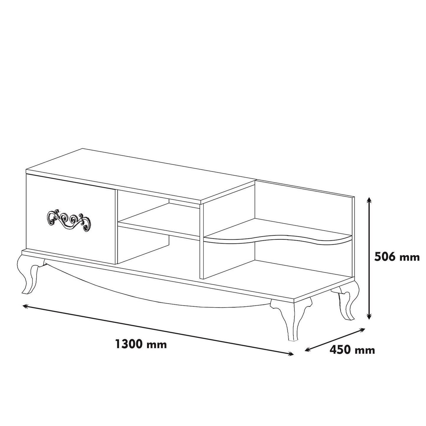 TV staliukas Sultan - Walnut, White