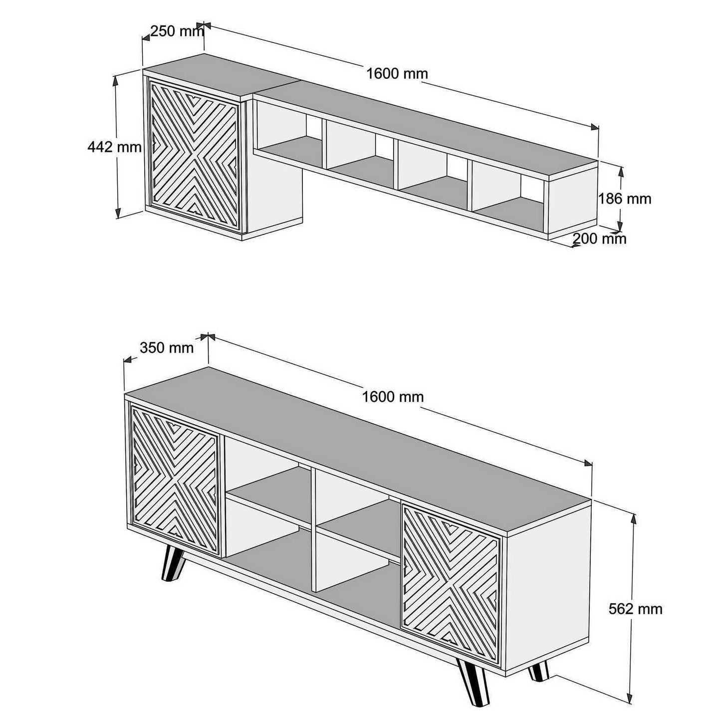 TV staliukas İnci - Walnut