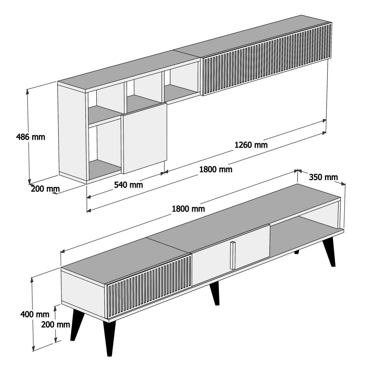 TV staliukas Milan - Walnut