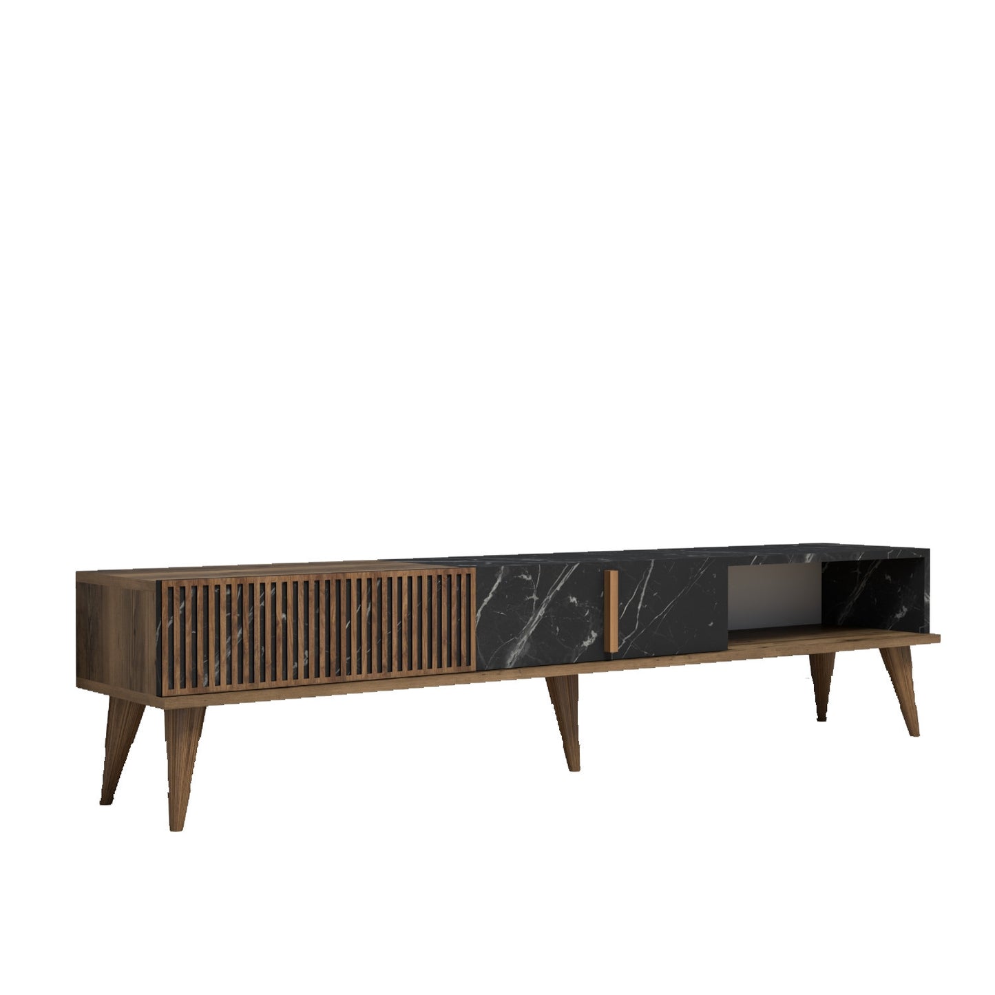 TV staliukas Milan - Walnut, Black