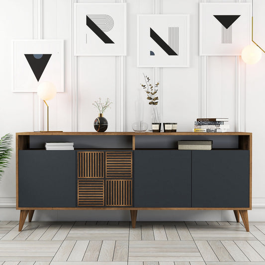 Konsolė Milan - Walnut, Anthracite