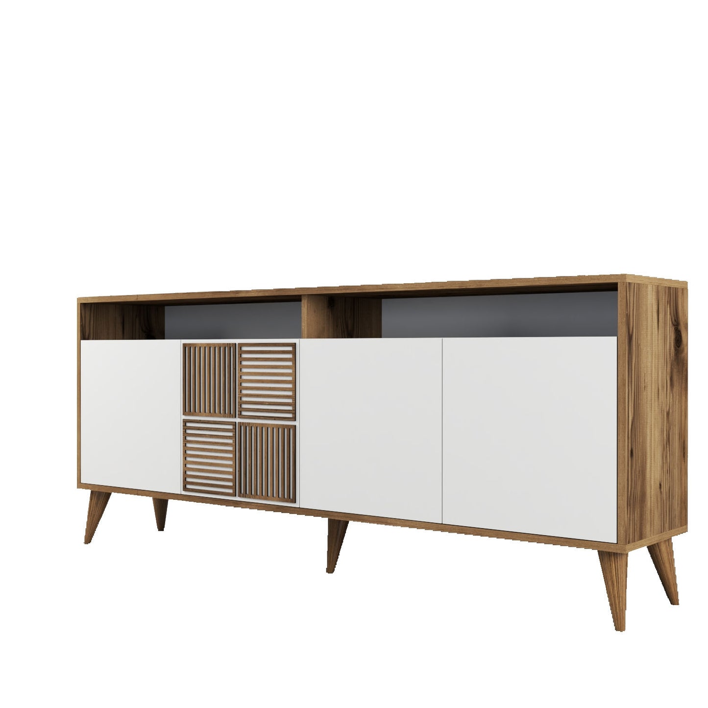 Konsolė Milan - Walnut, White