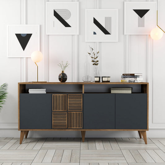 Konsolė Milan 160 - Walnut, Anthracite