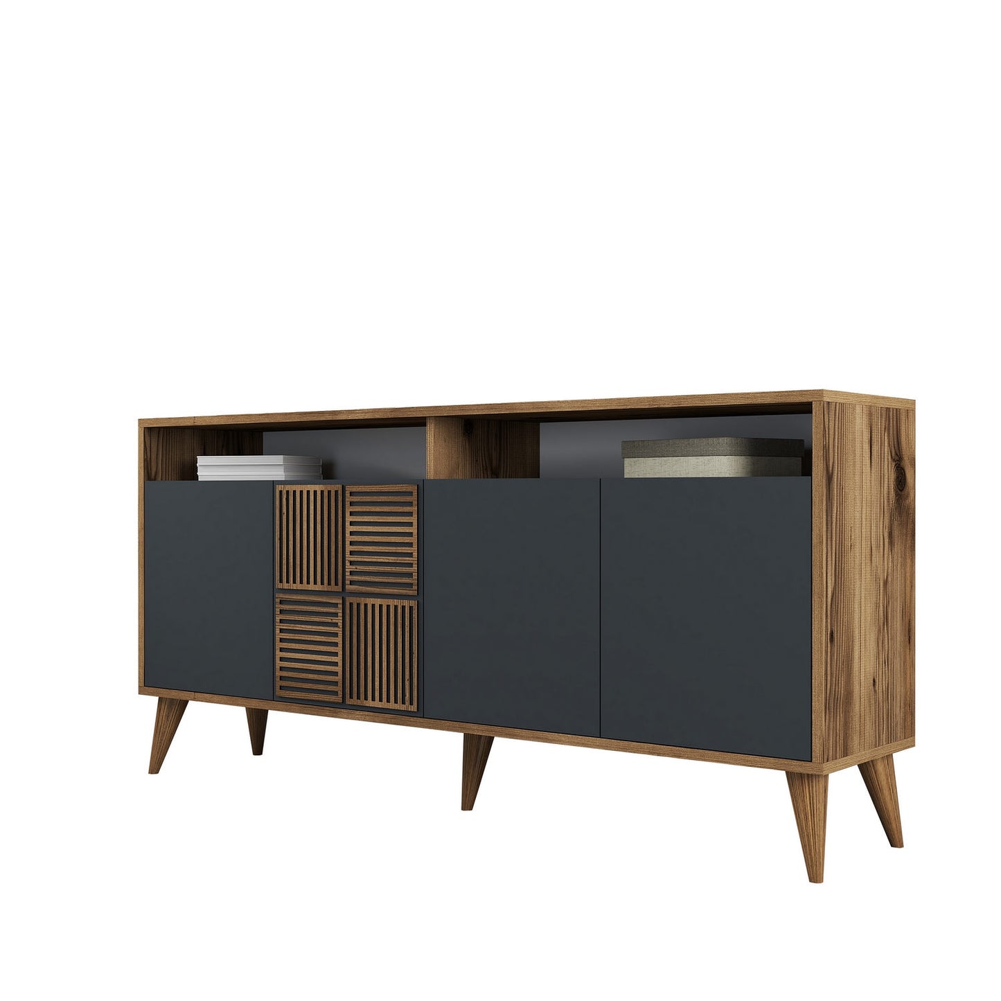 Konsolė Milan 160 - Walnut, Anthracite