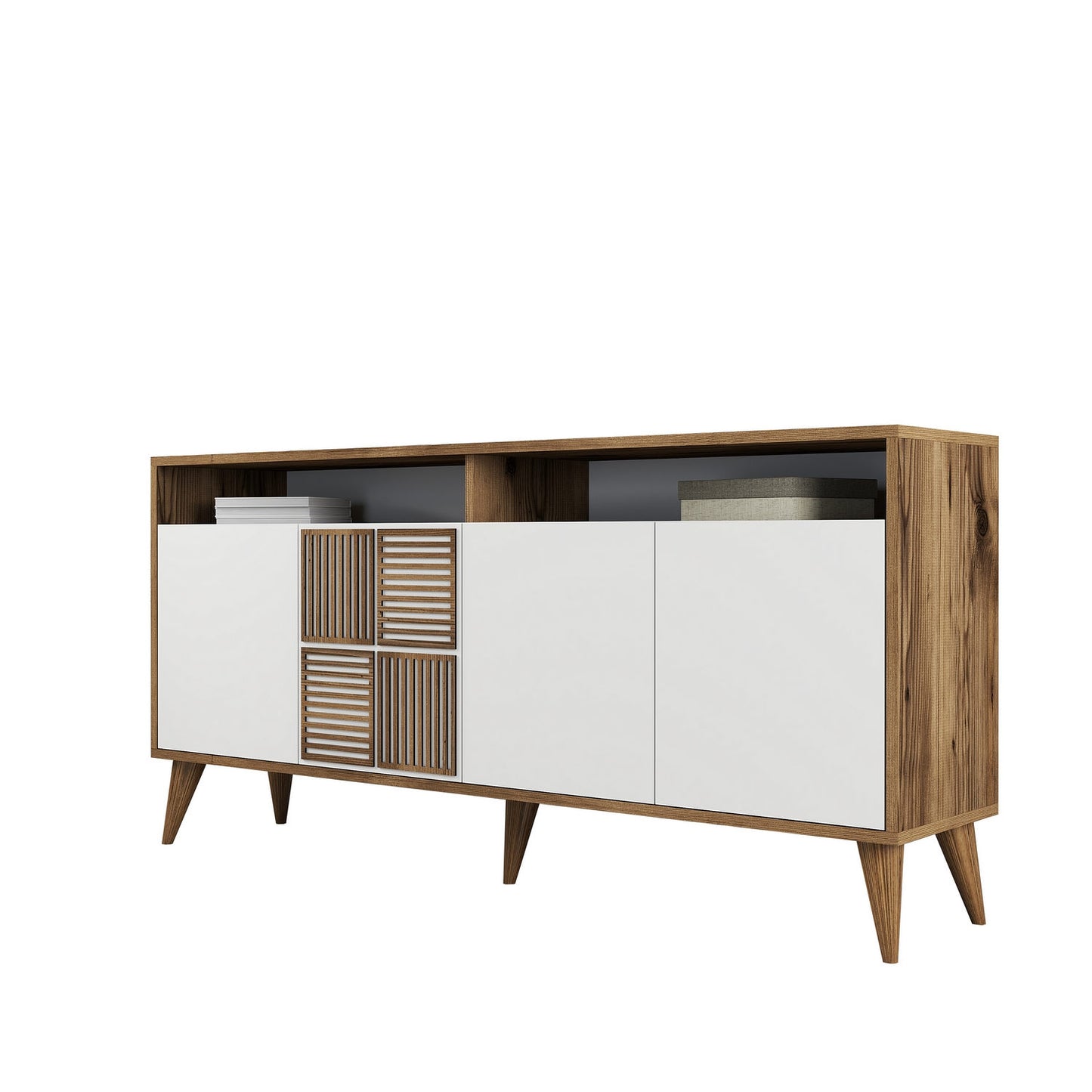 Konsolė Milan 160 - Walnut, White