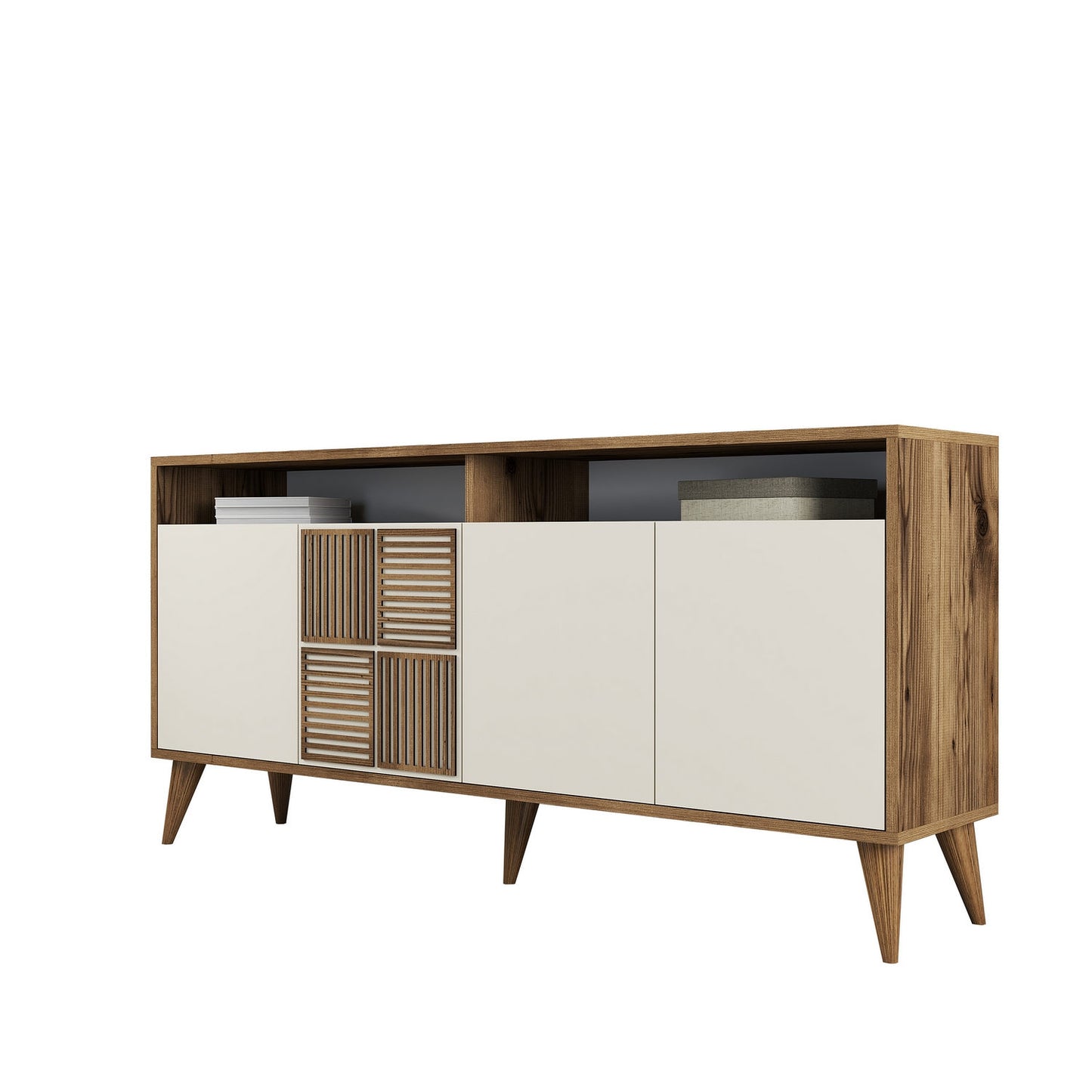 Konsolė Milan 160 - Walnut, Cream