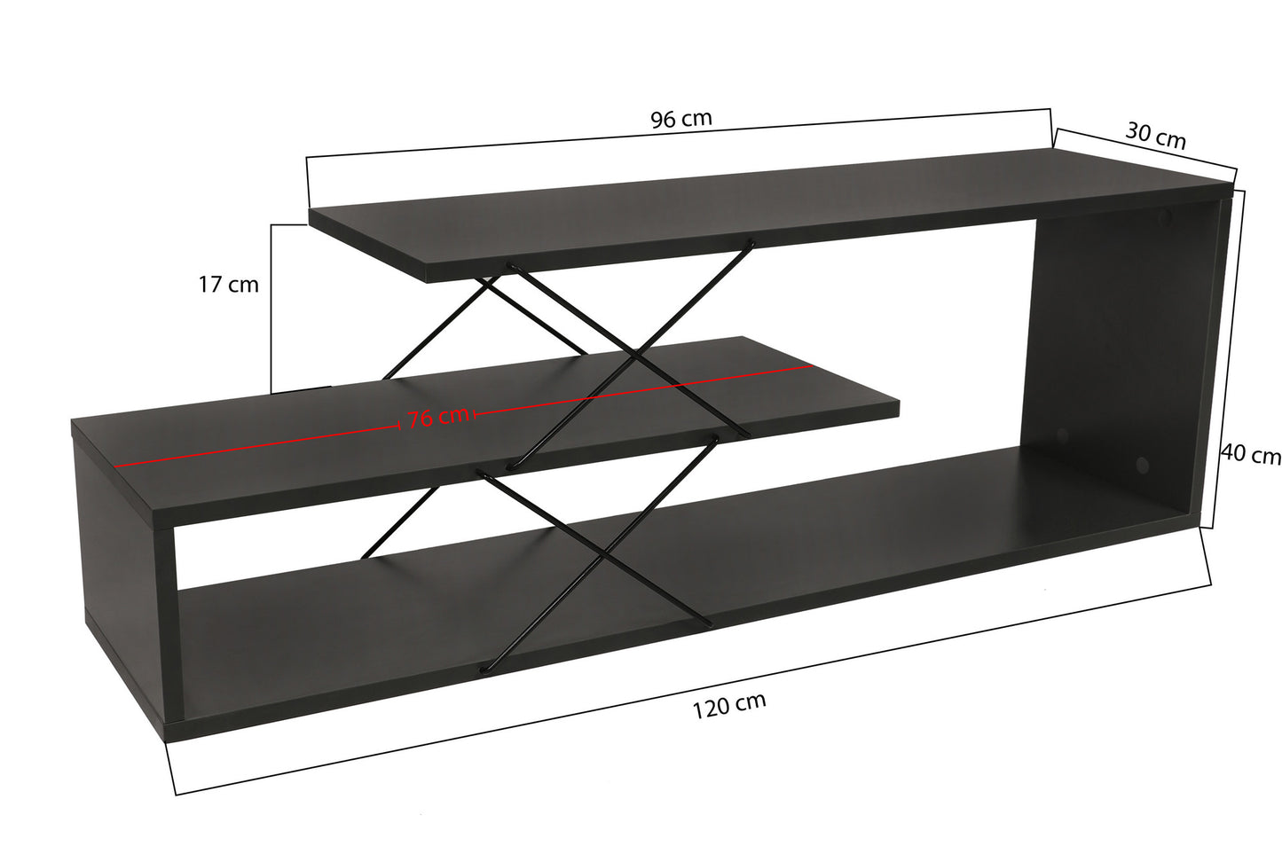 TV staliukas Zigzag - Anthracite