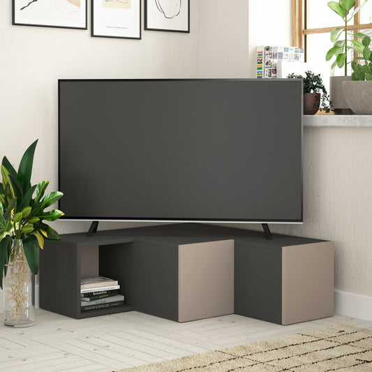 TV staliukas Compact - Anthracite, Light Mocha