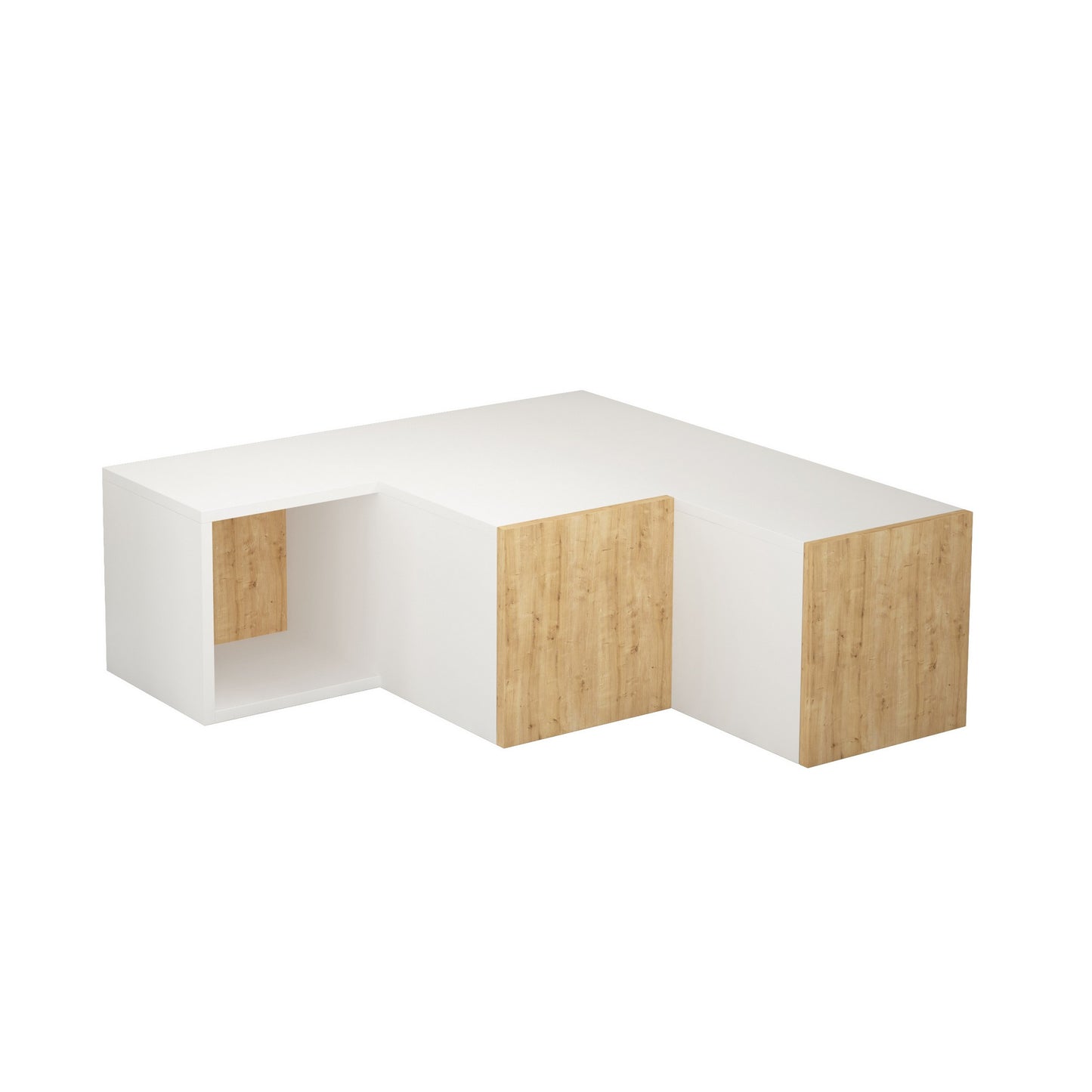 TV staliukas Compact - White, Oak