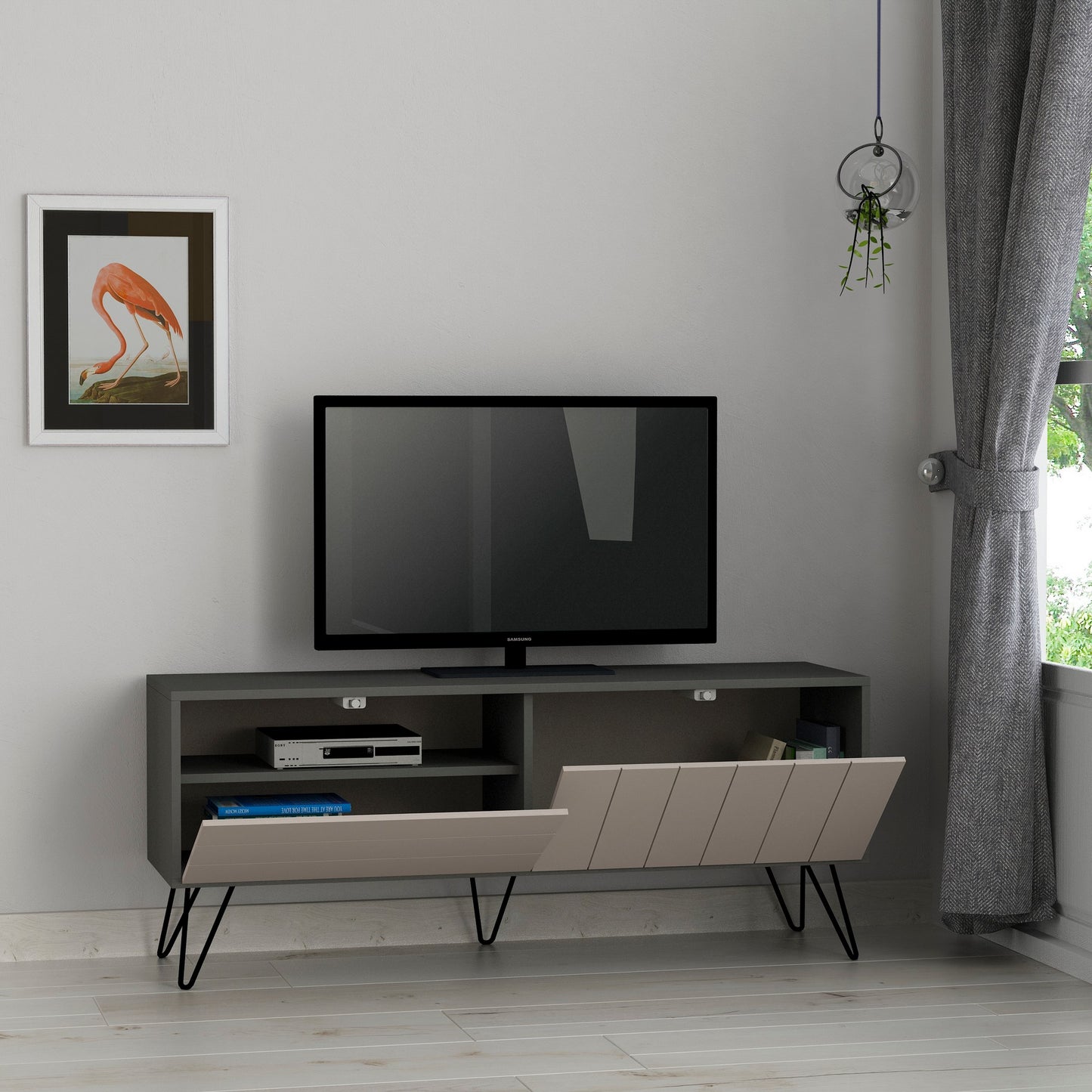 TV staliukas Picadilly Tv Stand - Anthracite, Light Mocha