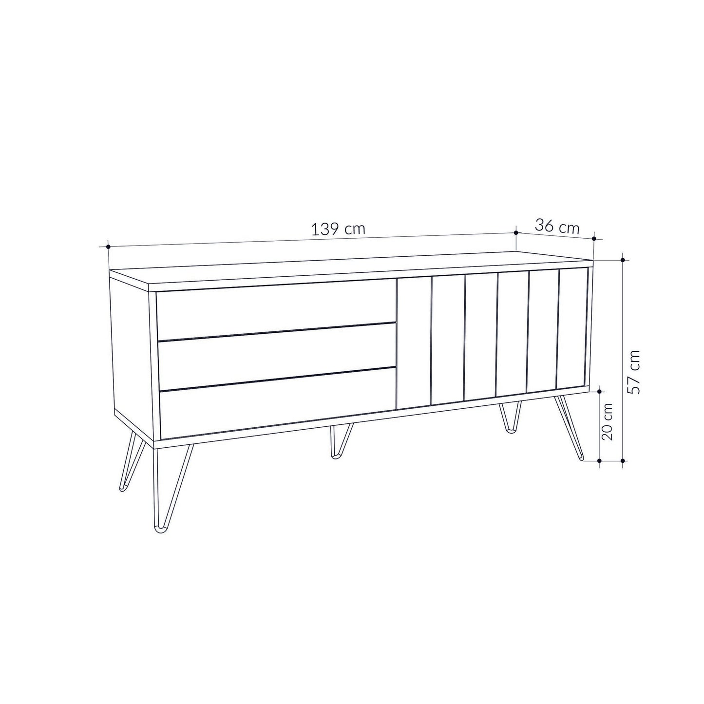 TV staliukas Picadilly Tv Stand - Anthracite, Light Mocha