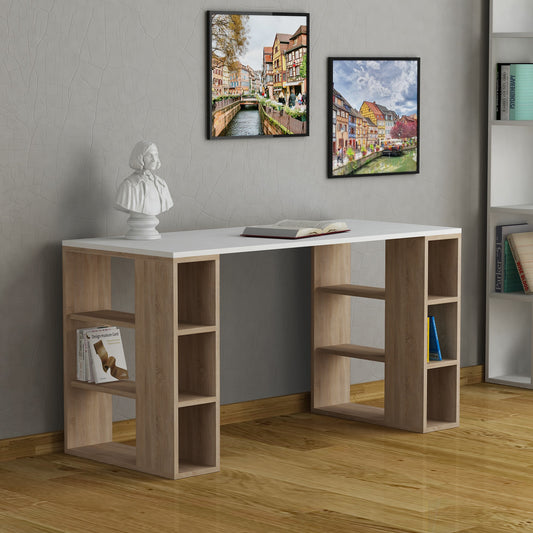 Biuro stalas Colmar - White, Oak