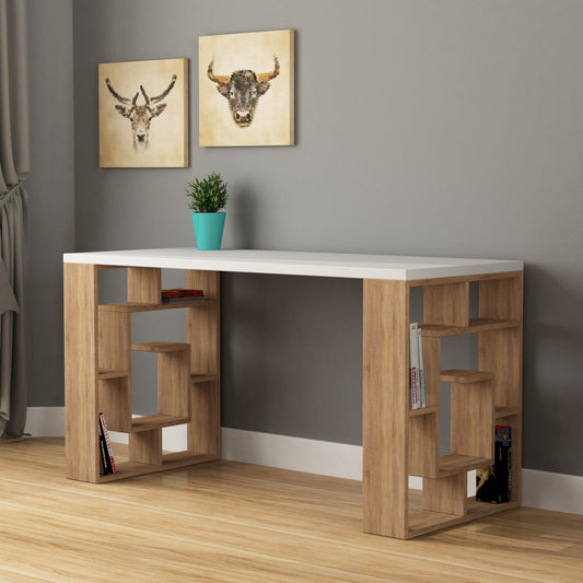 Biuro stalas Maze - White, Oak