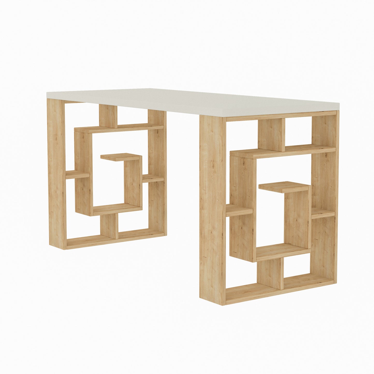 Biuro stalas Maze - White, Oak