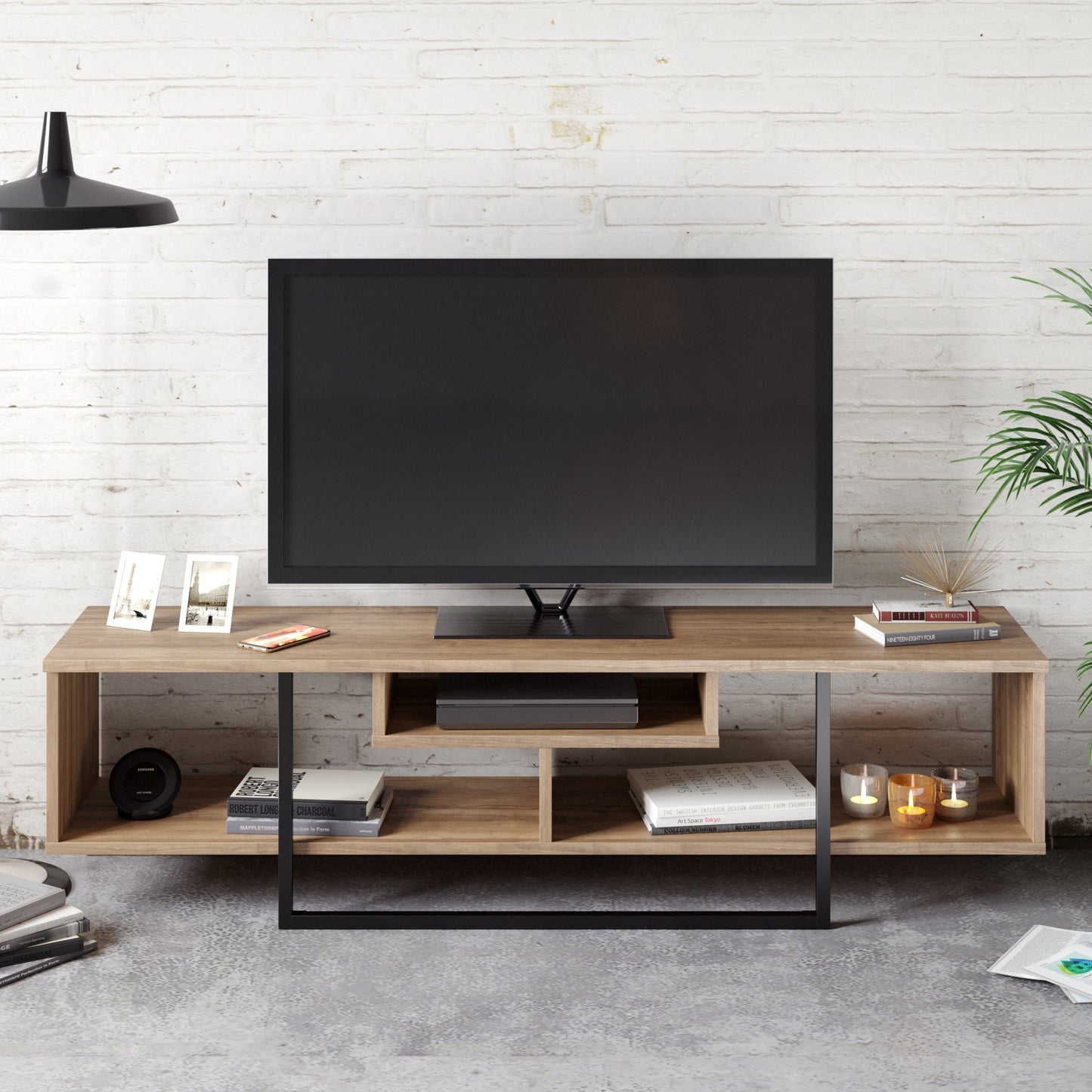 TV staliukas Asal (150) - Walnut, Black