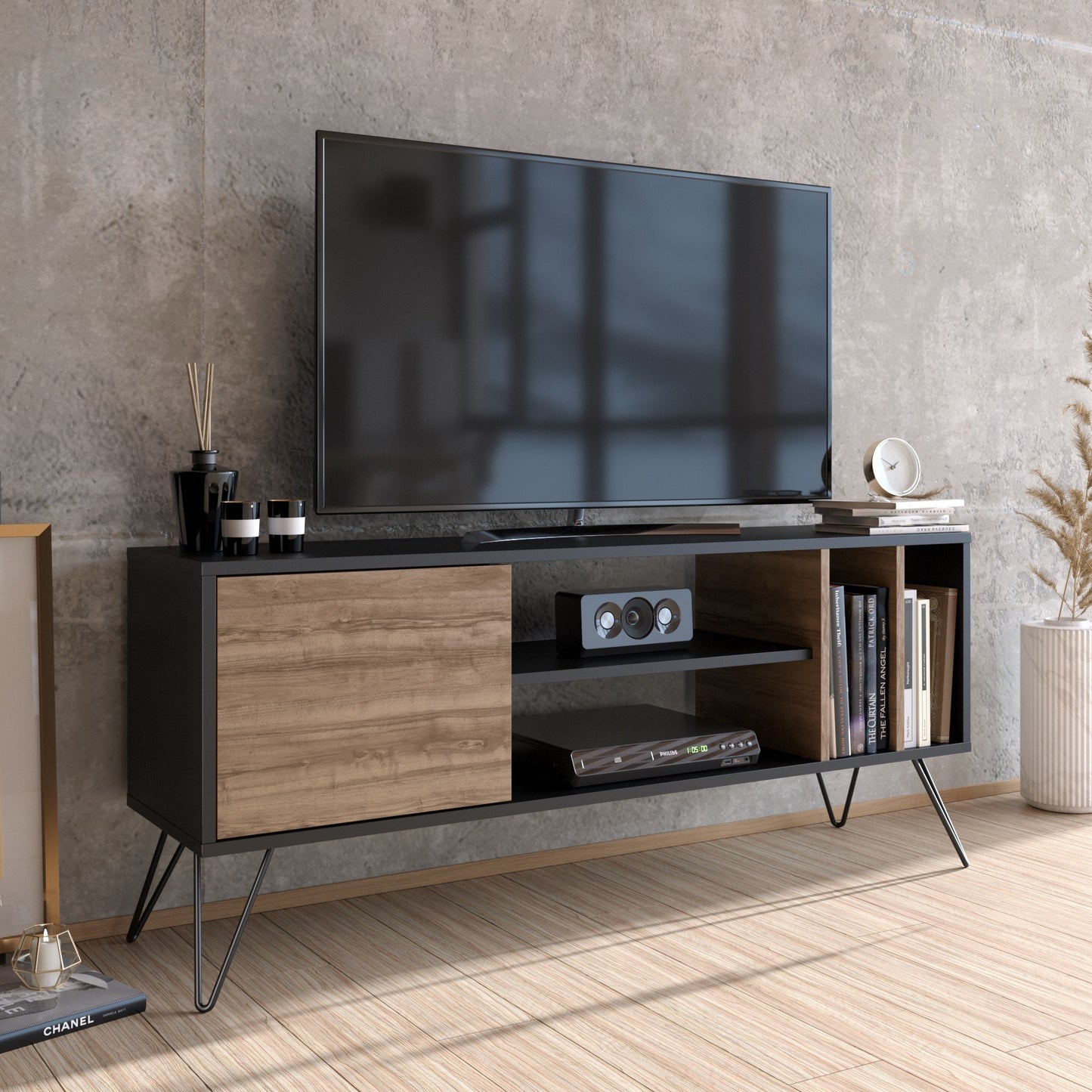 TV staliukas Mistico (140) - Walnut, Black