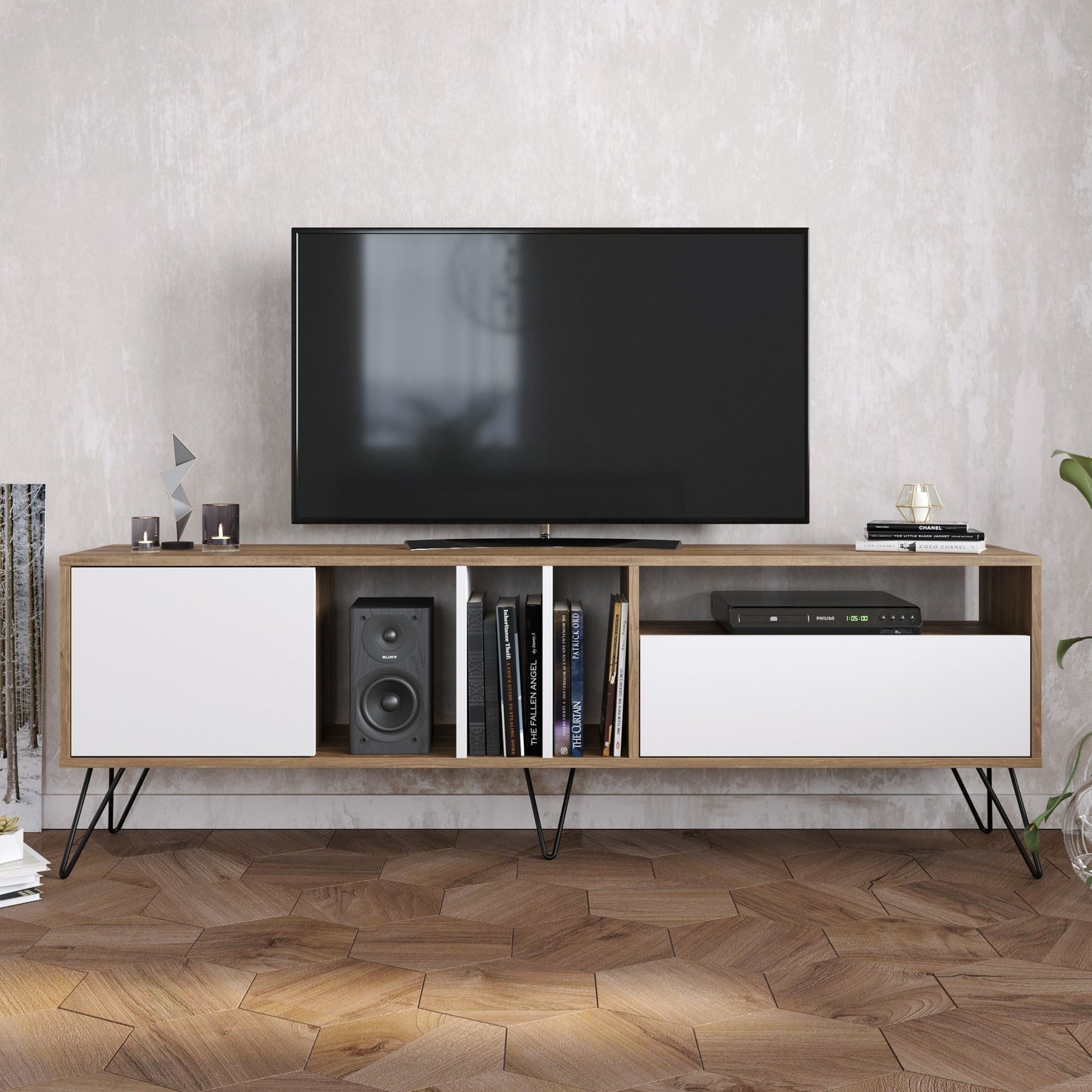 TV staliukas Mistico (180) - Walnut, White