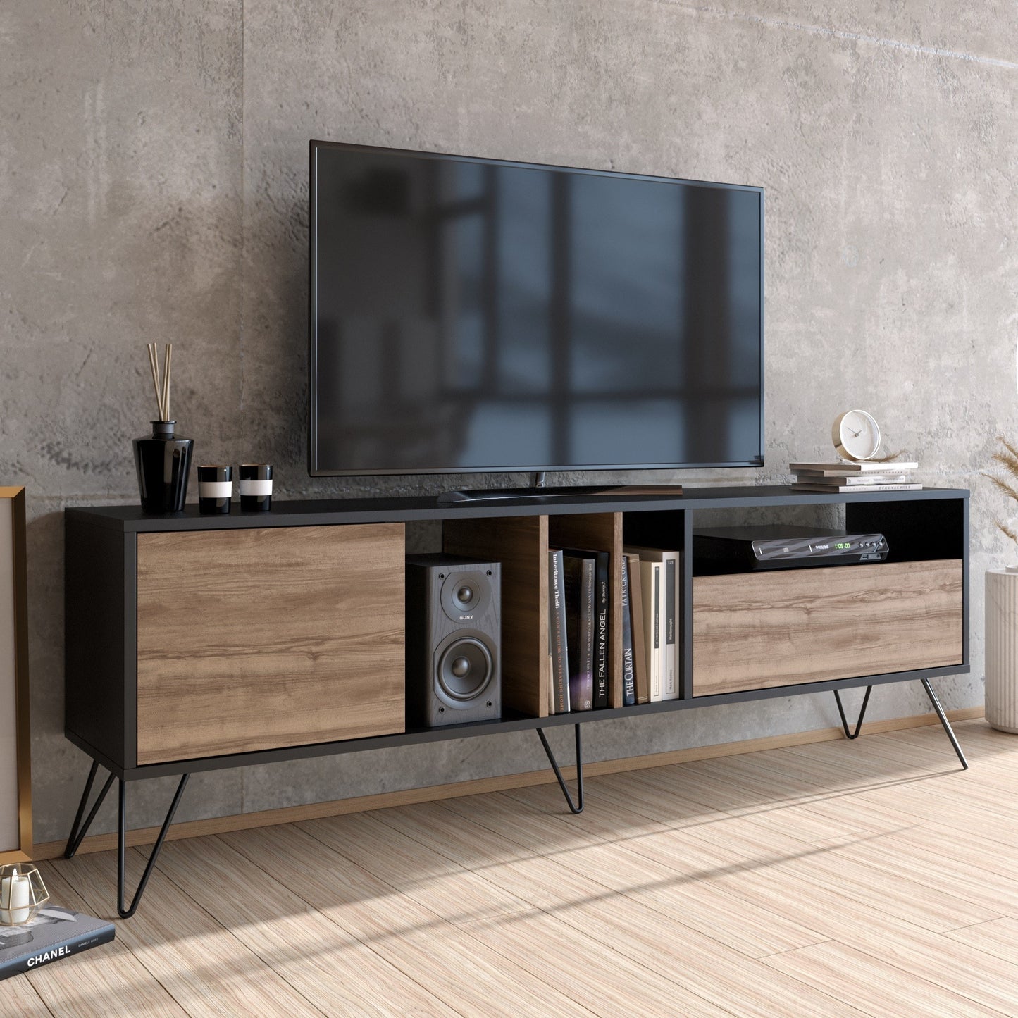 TV staliukas Mistico (180) - Walnut, Black