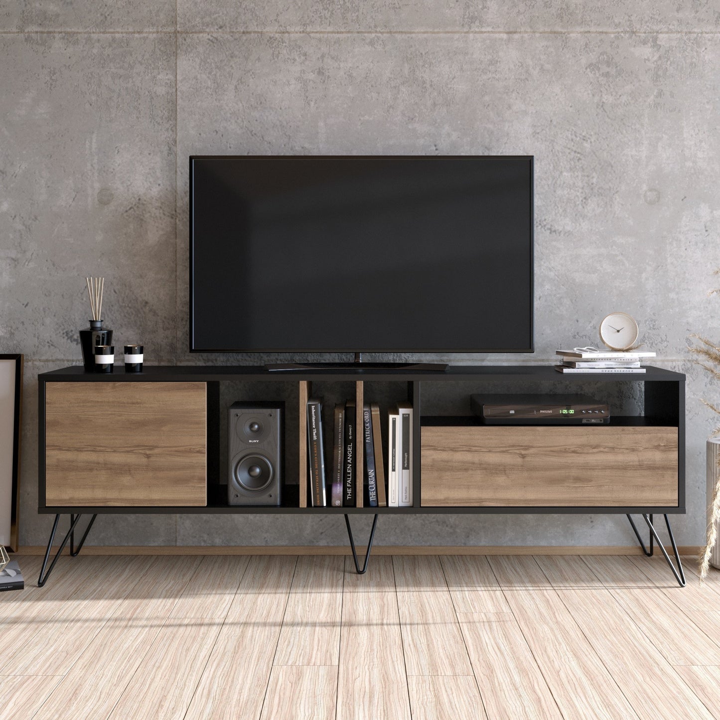 TV staliukas Mistico (180) - Walnut, Black